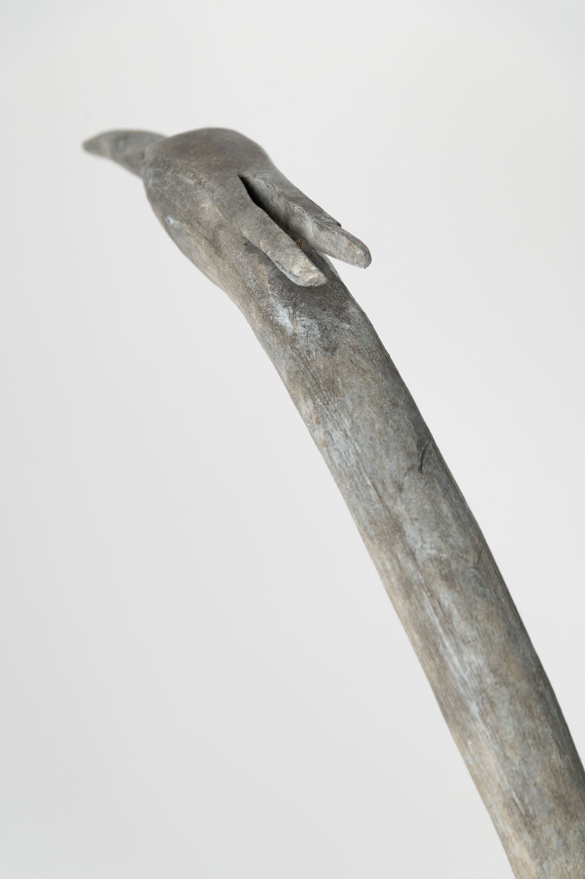 Amazing antique lead heron on stone stand plinth