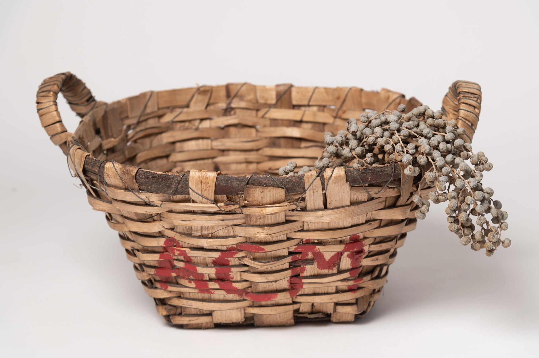 Vintage French Grape harvest basket