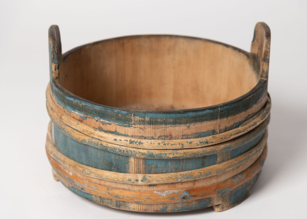Antique Swedish Wooden milk tub with original paint