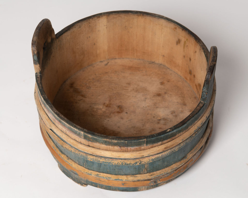Antique Swedish Wooden milk tub with original paint