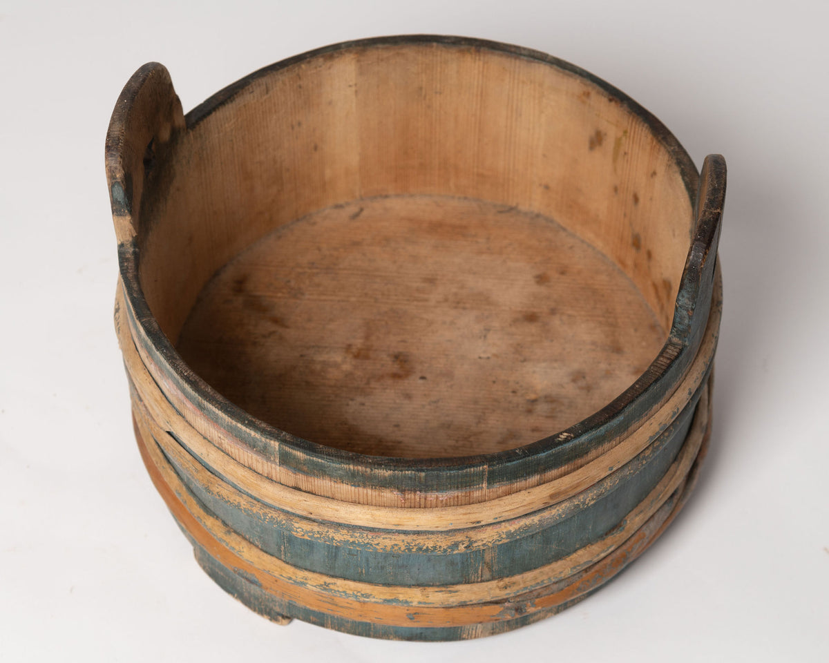 Antique Swedish Wooden milk tub with original paint