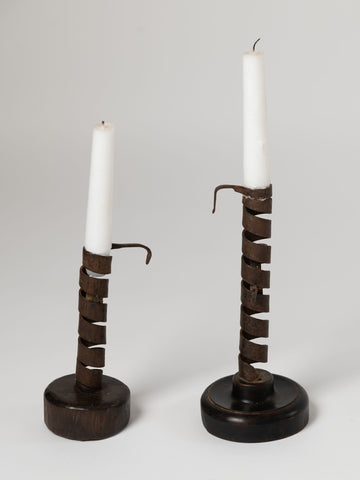 Antique 19th Century French Rat de cave candleholders