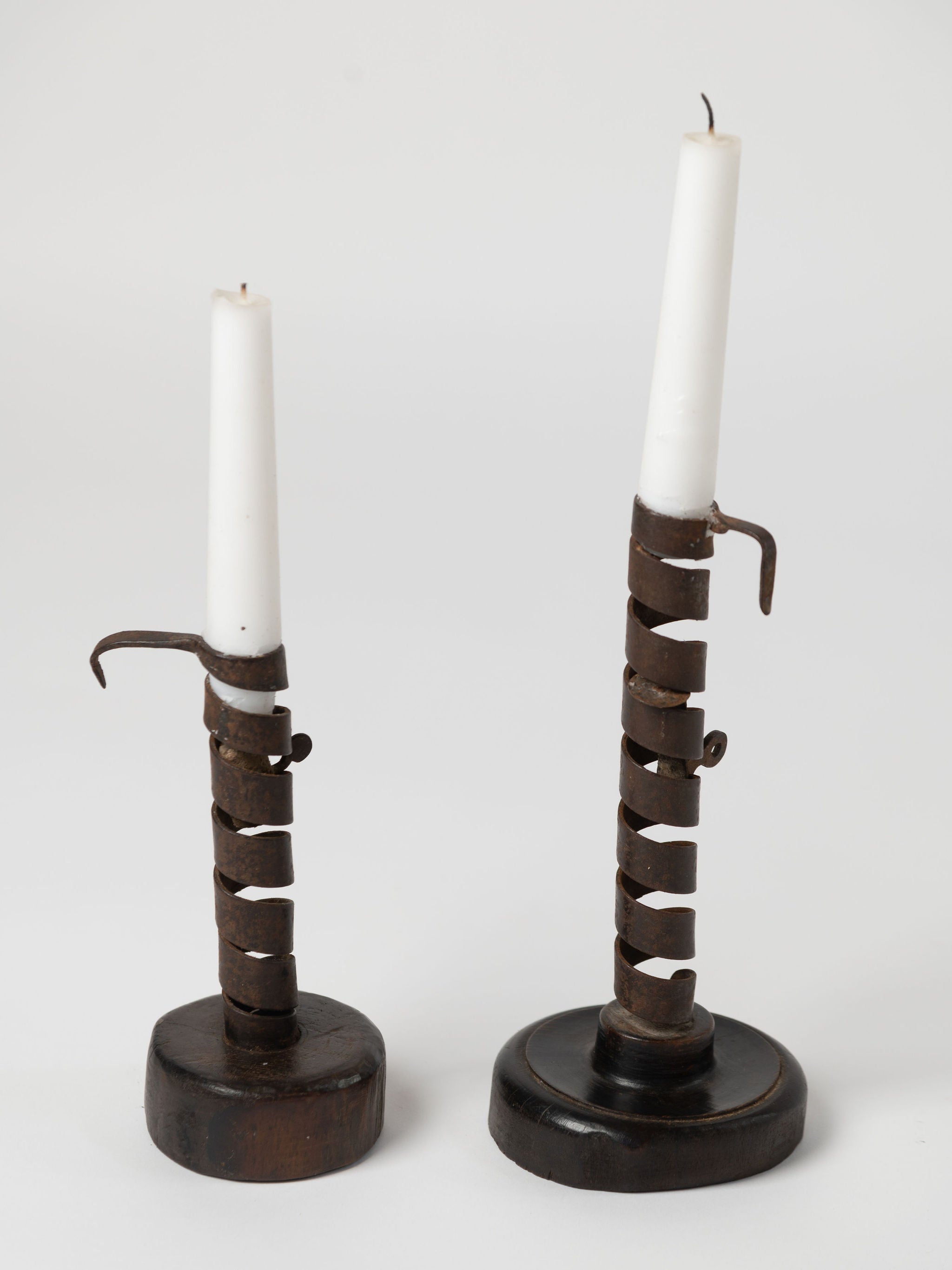 Antique 19th Century French Rat de cave candleholders