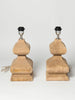 Beautiful handcrafted wooden table lamps with linen shades