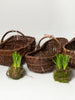 Vintage French woven foraging baskets