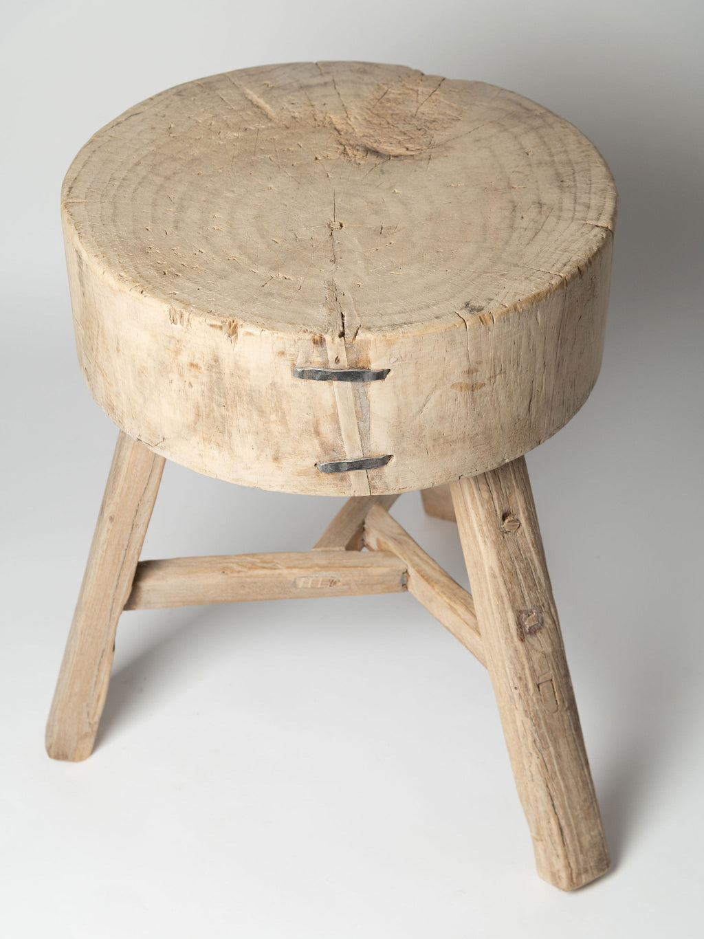 Bleached rustic chinese elm cutting block table