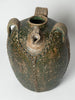 Antique French Walnut Oil pot with original green glaze