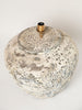Beautiful Large Barnacled texture jar lamp with linen shade