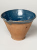 Hungarian terracotta nesting bowls with pouring spouts with blue glaze