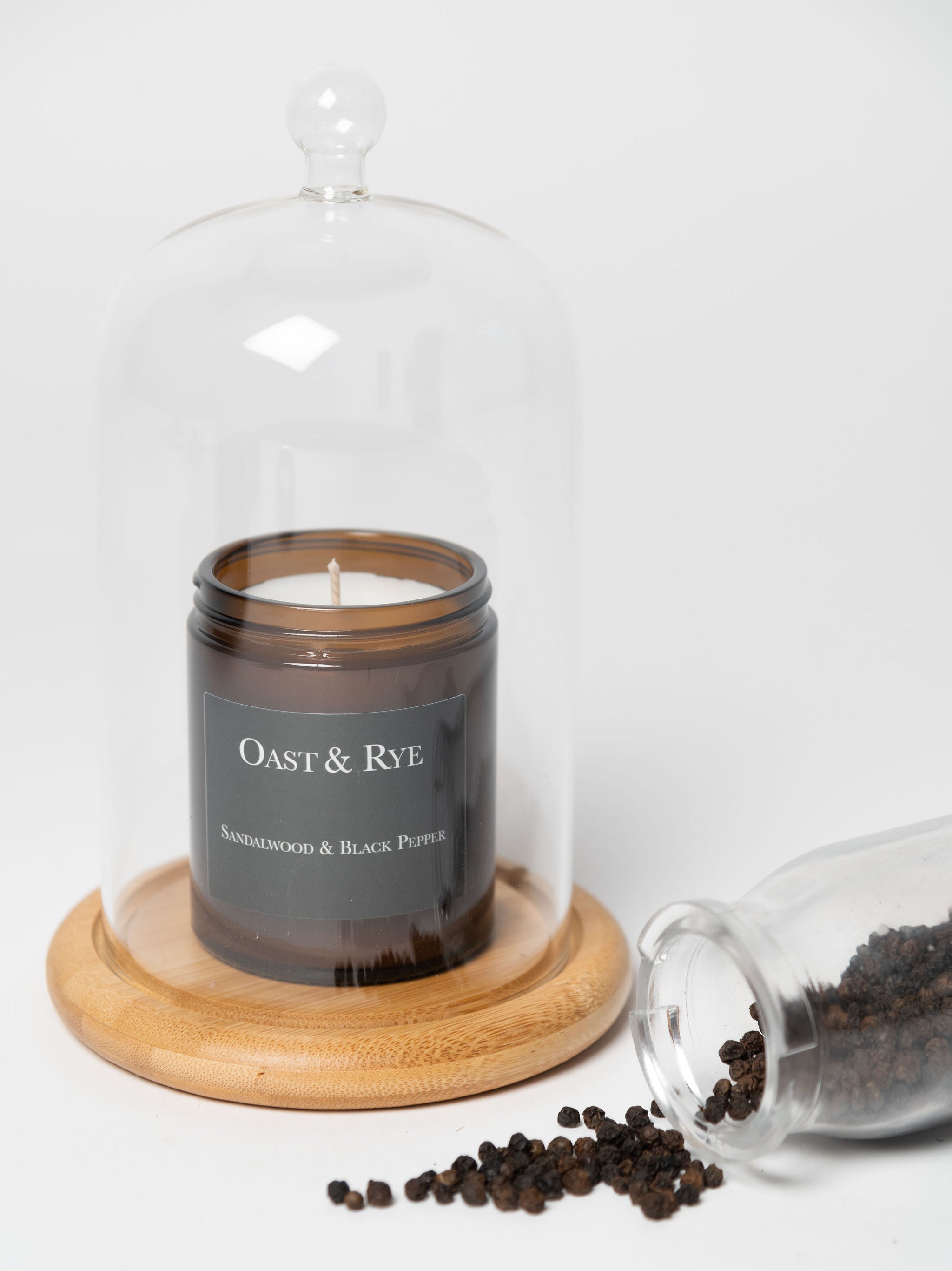 Oast and Rye Sandalwood & Black Pepper candles and room spray