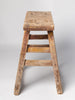 Rustic antique elm wooden stool