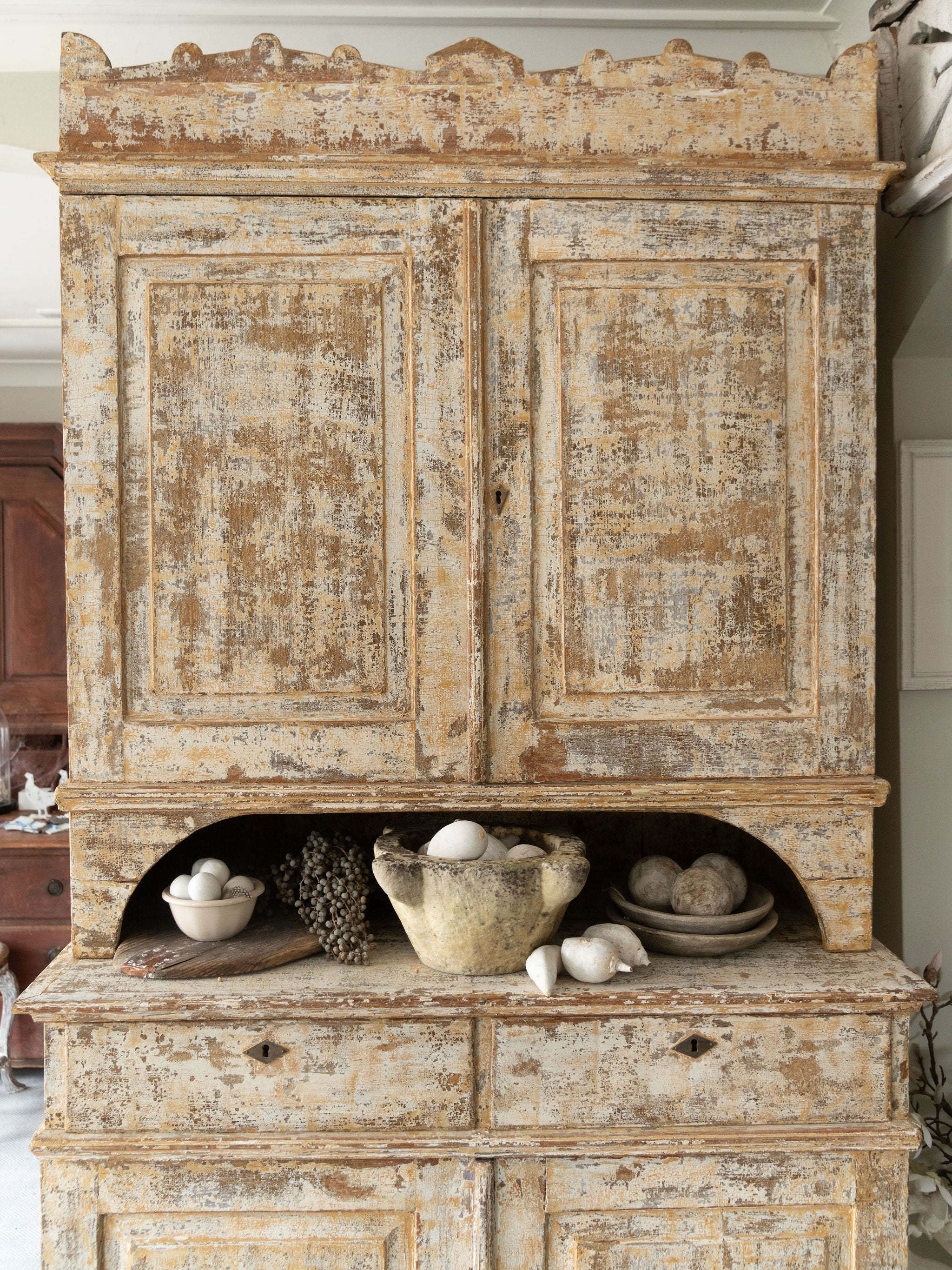 Antique 19th Century Swedish painted Cupboard