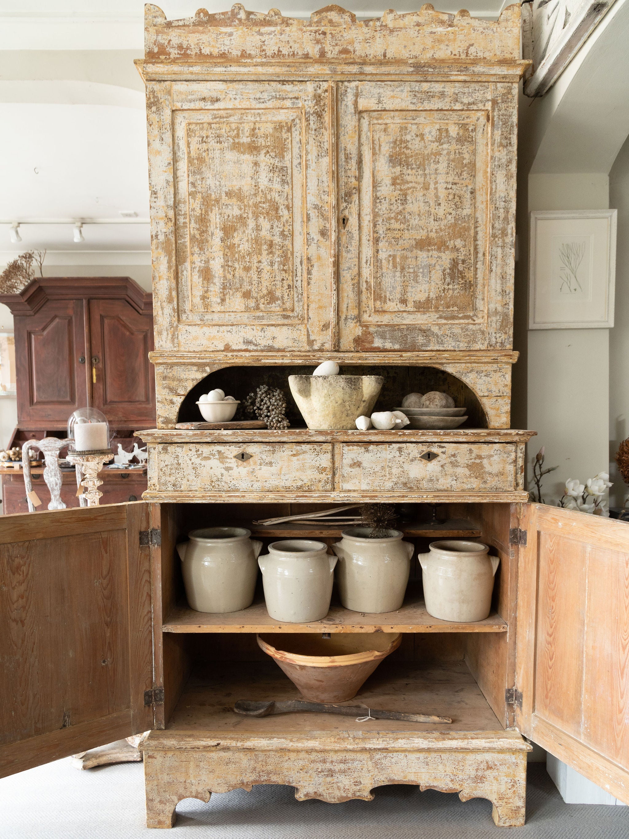 Antique 19th Century Swedish painted Cupboard