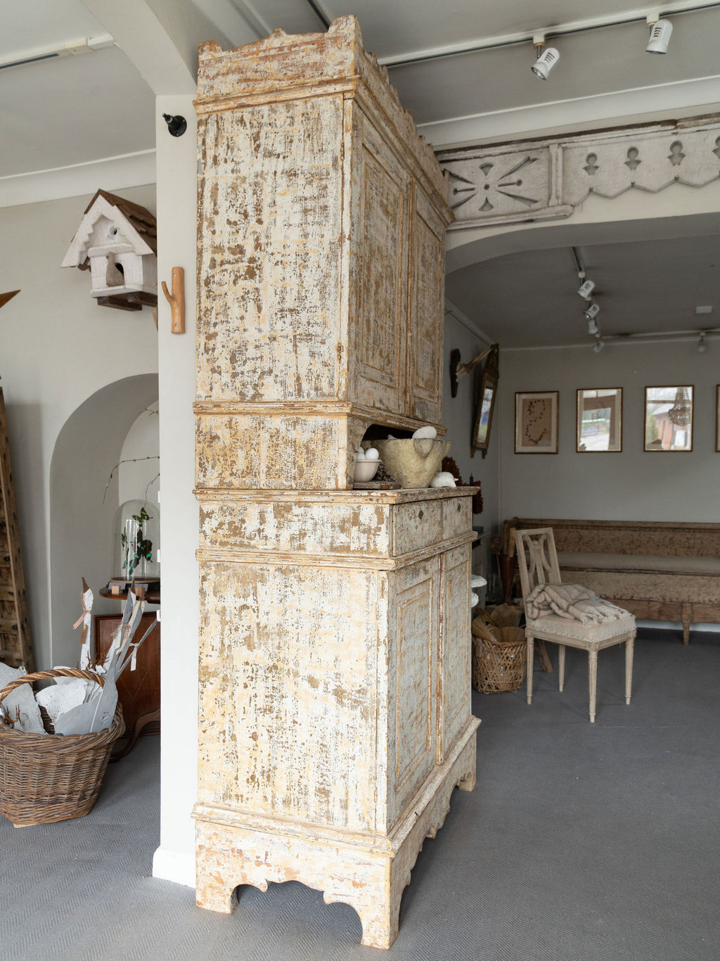 Antique 19th Century Swedish painted Cupboard