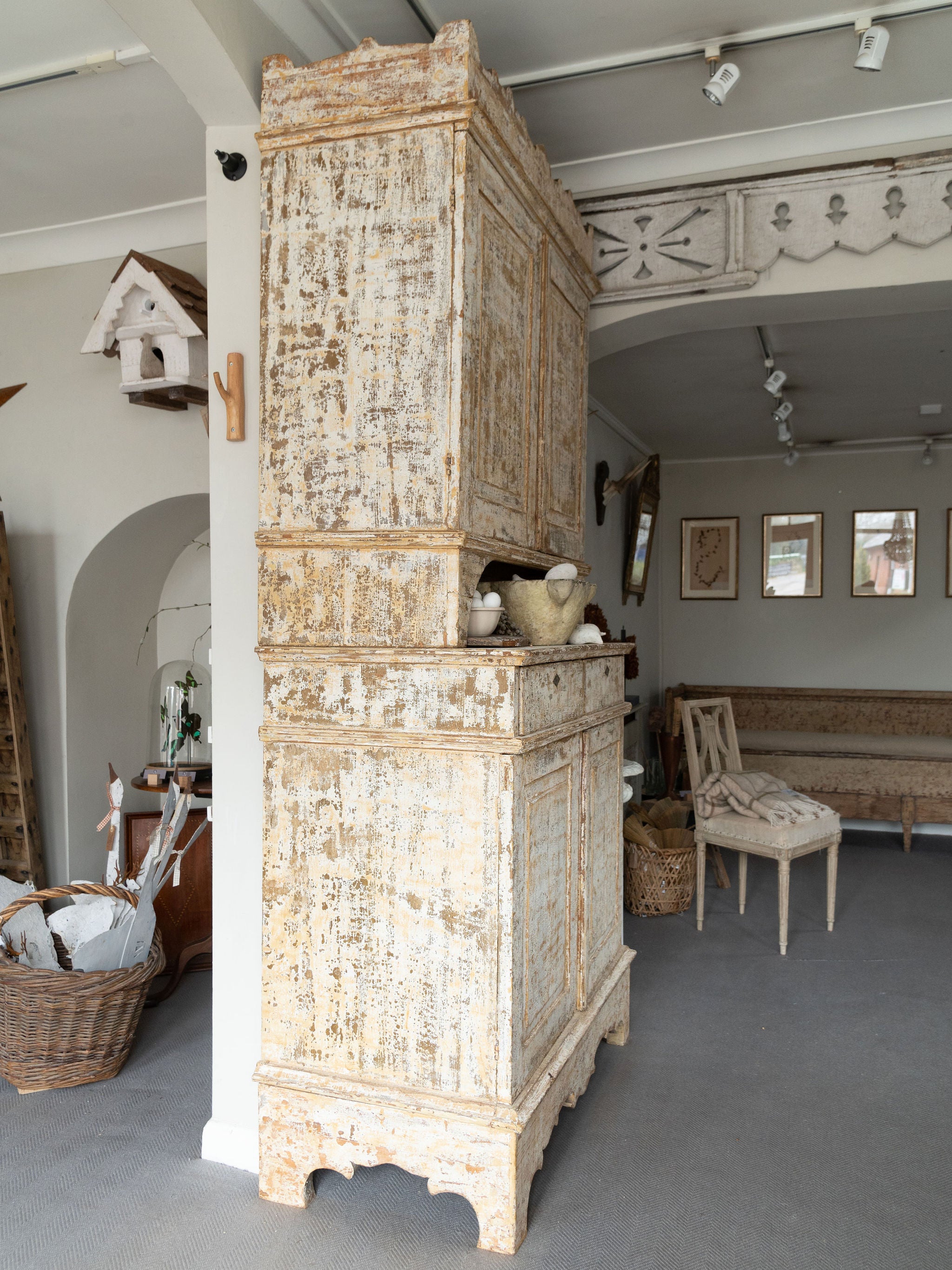 Antique 19th Century Swedish painted Cupboard