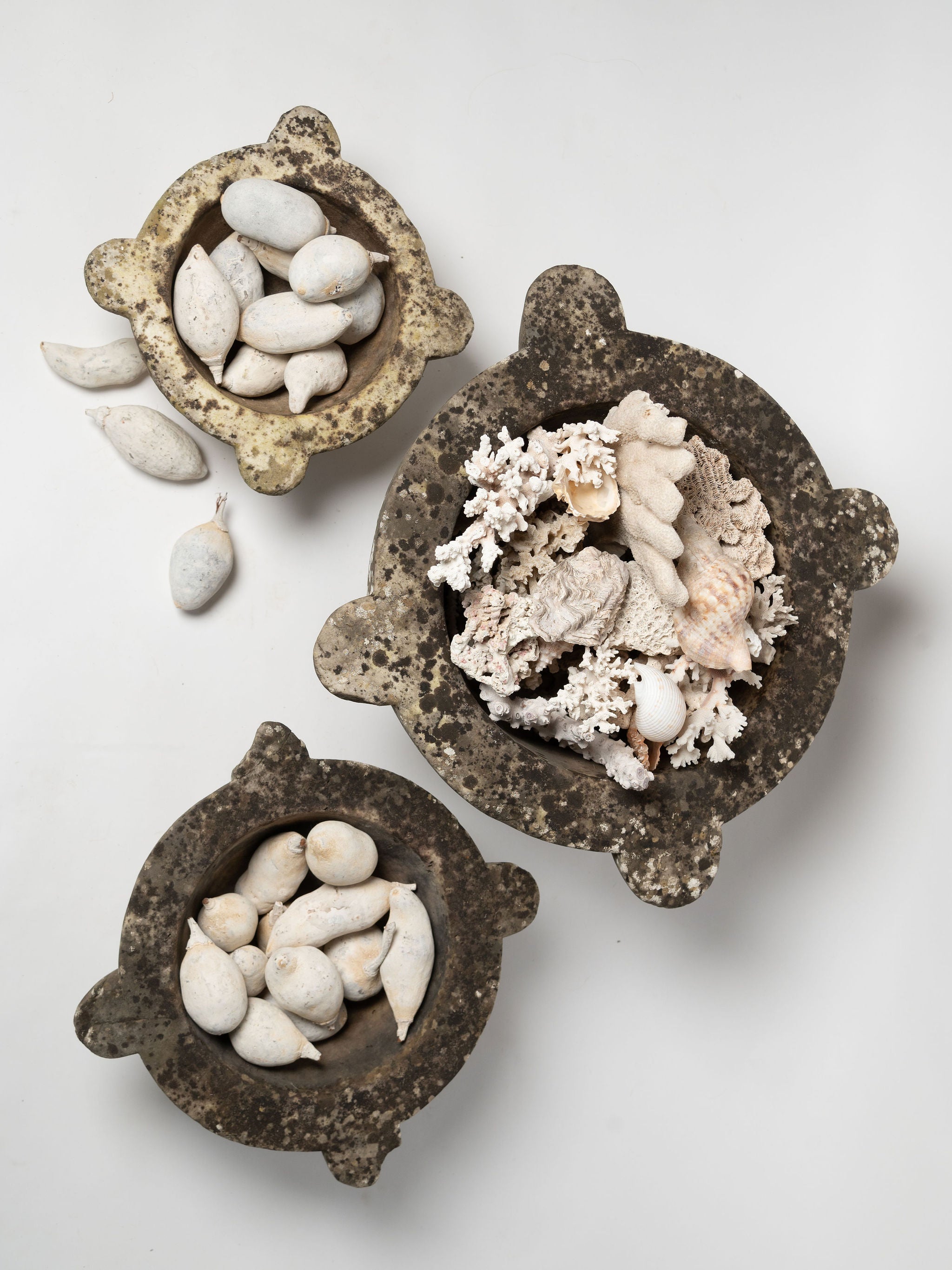 Collection Antique 18th Century French Marble Mortars