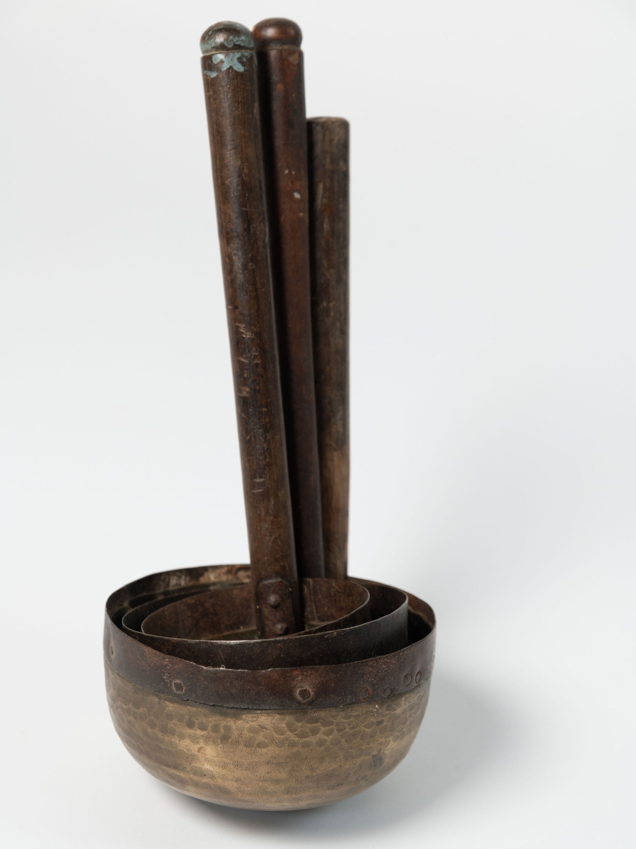 Handcrafted Indian Wood and Metal ladles