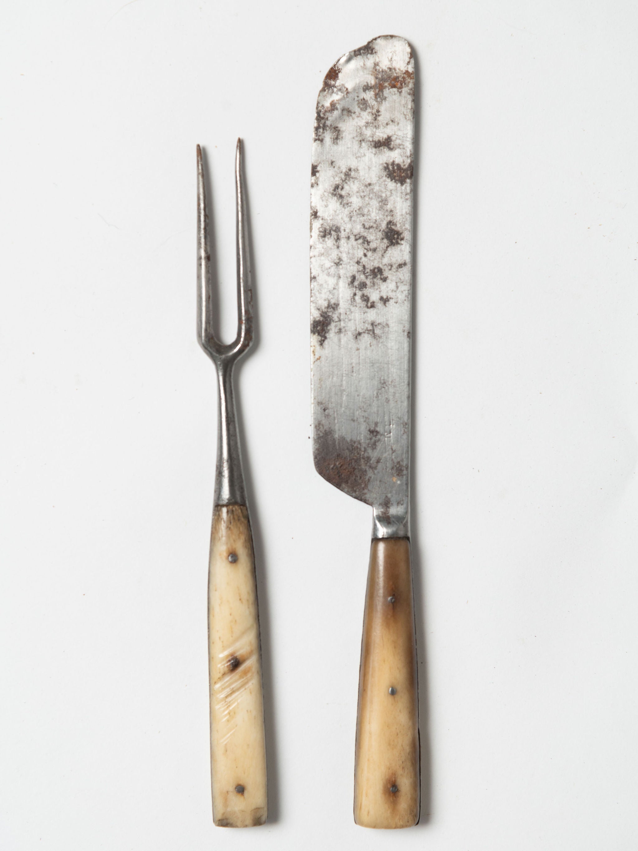 Antique 18th Century Swedish folk art plates and cutlery