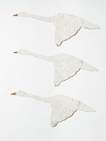Hand crafted metal flying swans (small size)
