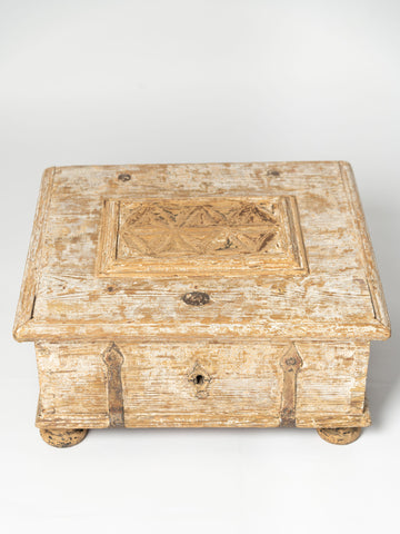 Antique Swedish hand carved writing box from Varmland