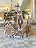 Beautiful Vintage French Gilt Metal Jewelled Procession Crown
