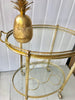 Mid Century French Brass Oval Drinks trolley/ Bar cart