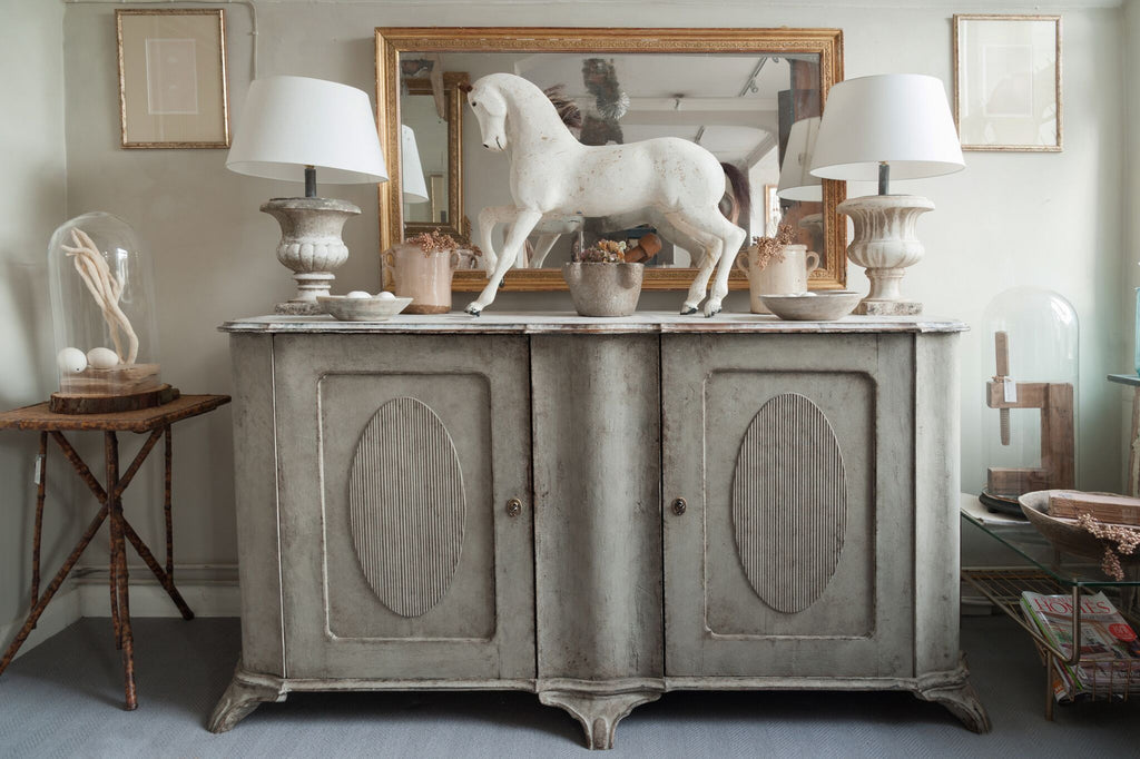 Amazing Antique Swedish Buffet, later painted