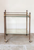 Mid Century French Brass and Mirror Trolley/Side Table - Decorative Antiques UK  - 2