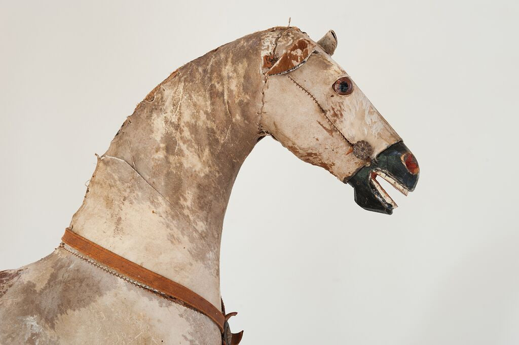 Stunning Antique French Decorative Toy Horse on Wheels - Decorative Antiques UK  - 3