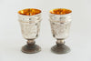 Pair Antique French Mercury Glass Goblets