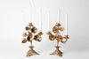 Pair Beautiful Antique French Gilt Jewelled Floral Candelabras