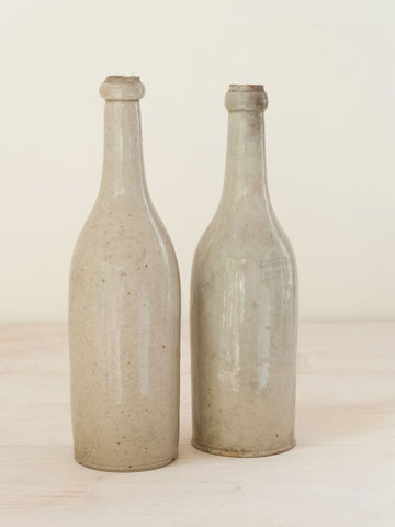 Antique 19th Century French Stoneware Cider Bottles