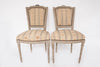 Pair Antique French Painted Chairs with bow garland crest