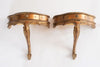 Pair Vintage Italian Gilt Florentine Wall Consoles with single drawer