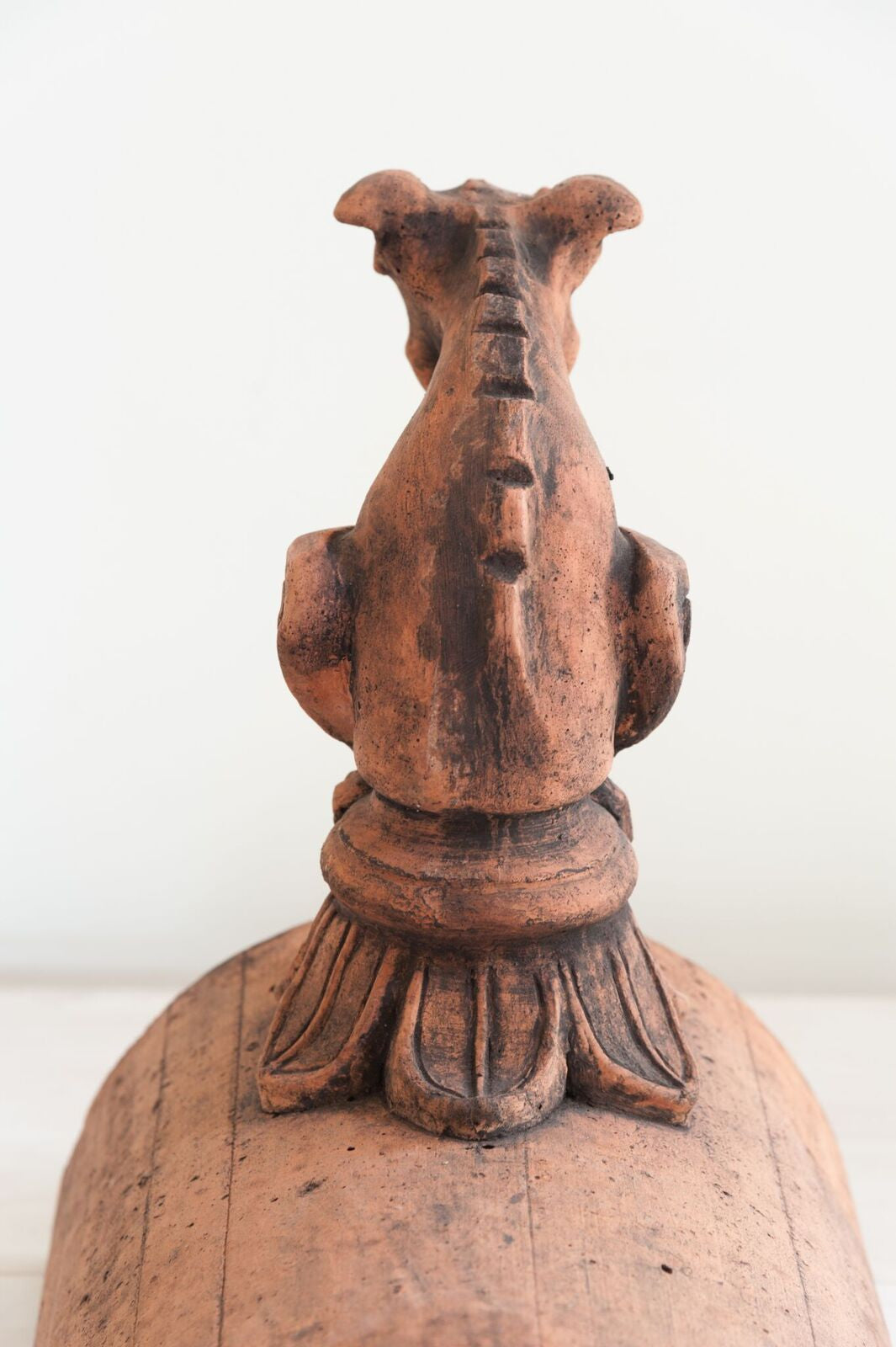 Handcrafted Roof Gargoyle Ridge Finial on Half round tile