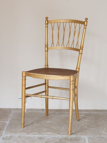 Pair of 19th Century French Gilt Wood and Cane chairs - Decorative Antiques UK  - 1