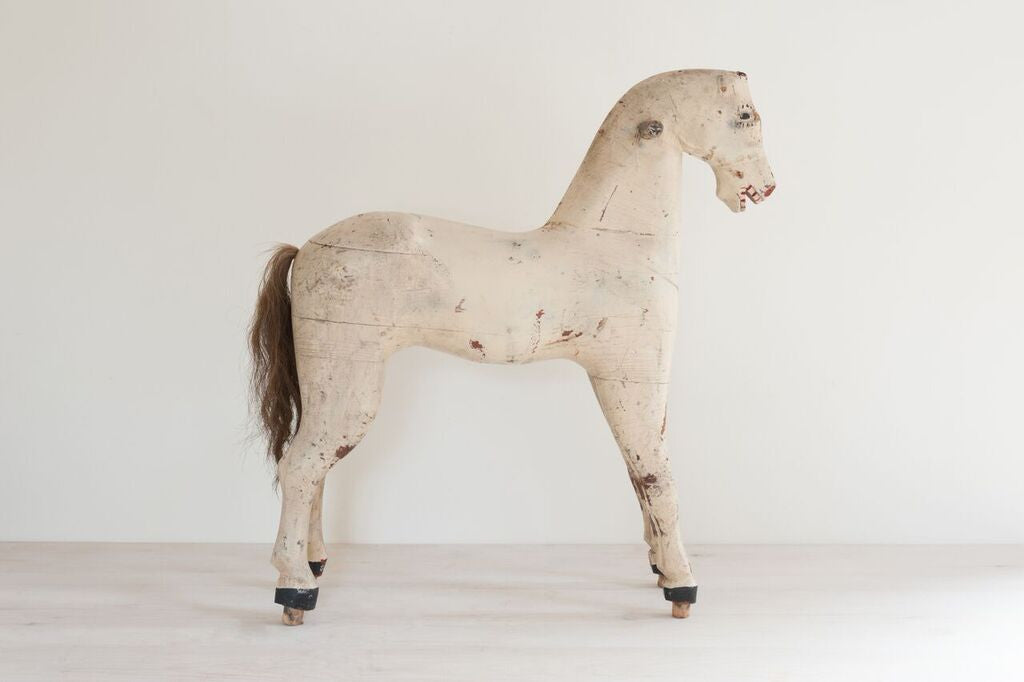 Amazing Antique French Wooden Horse Fragment - Decorative Antiques UK  - 2