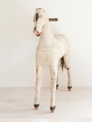 Amazing Antique French Wooden Horse Fragment - Decorative Antiques UK  - 1