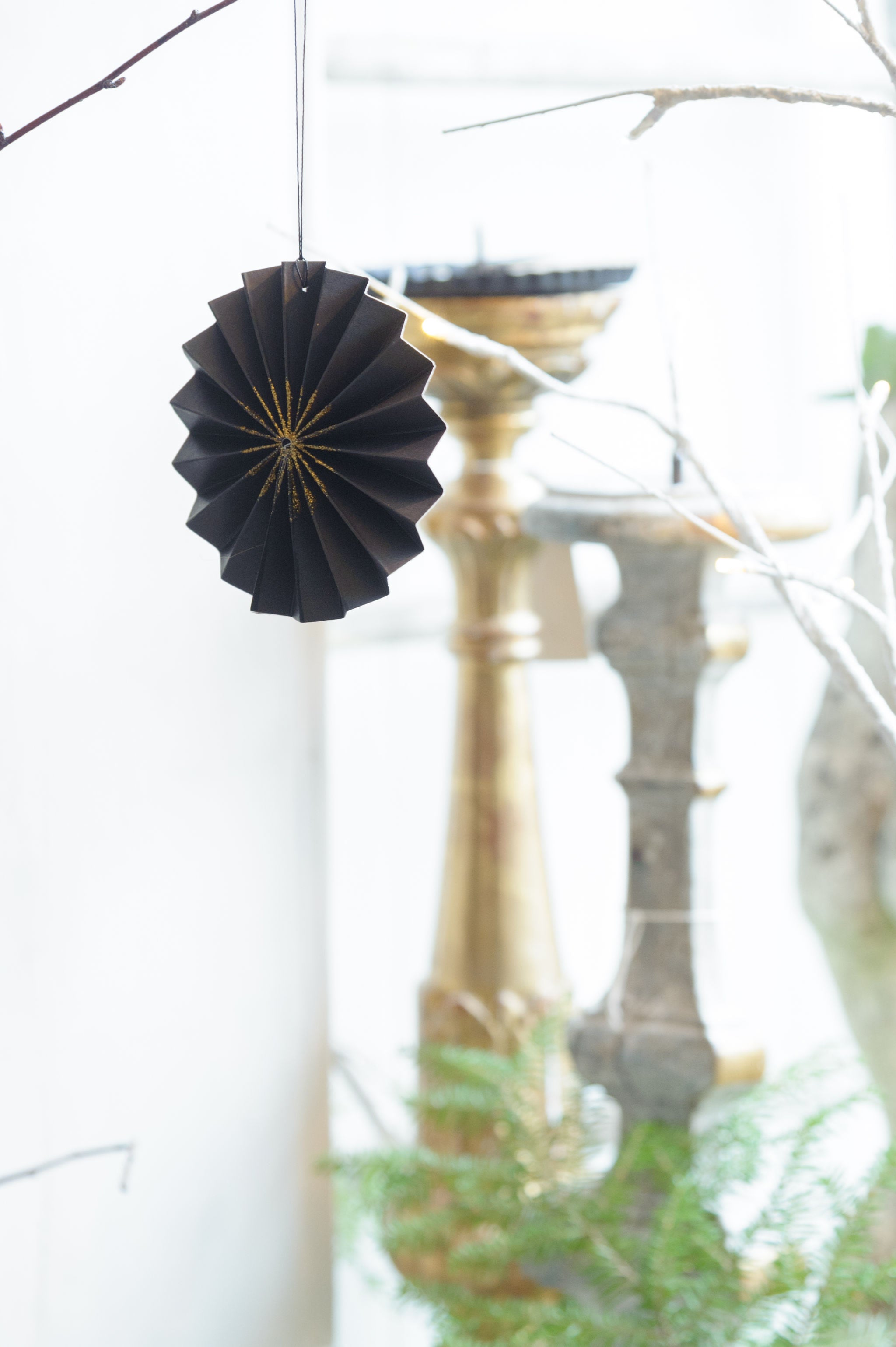 Paper Rosettes decorations in black