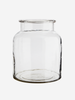 Recycled glass jar vase medium