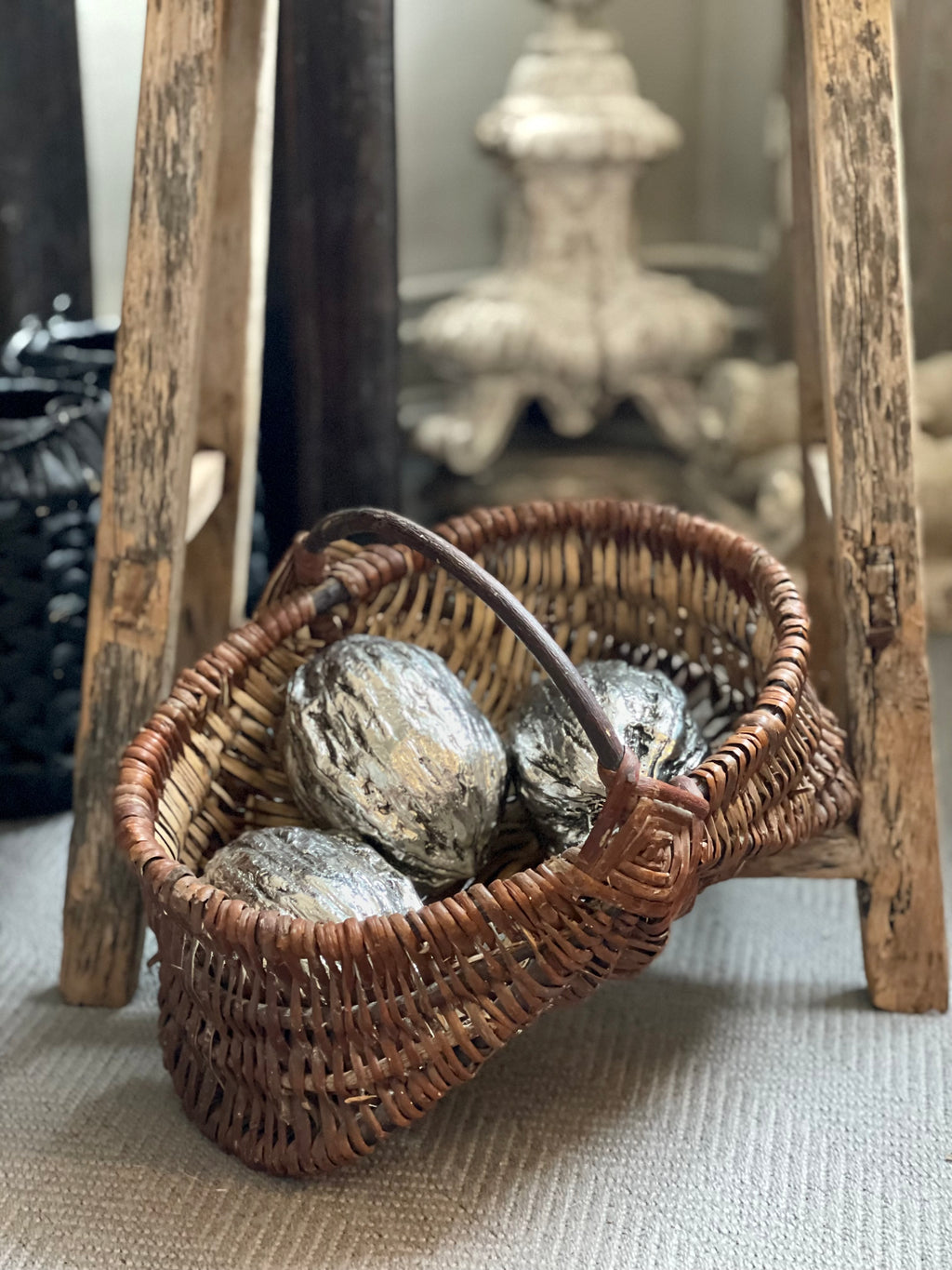 Large silver walnut decoration