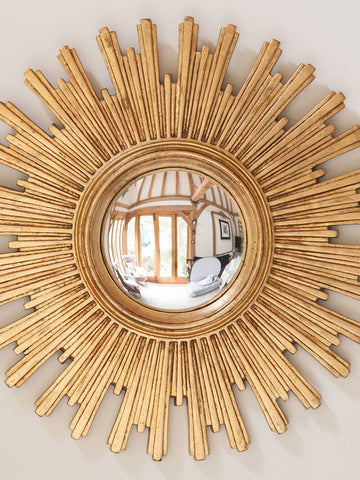 Gorgeous Mid Century French Convex Sunburst Mirror - Decorative Antiques UK  - 1