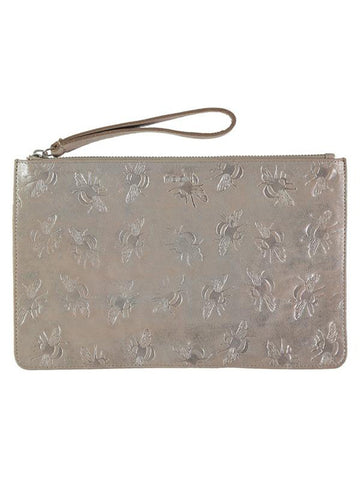 Lissa Embossed Bee Clutch clutch - Silver