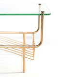 Stylish Mid Century French Glass Magazine Rack/Side Table