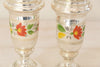 Pair Antique French Handpainted Mercury Glass Vases