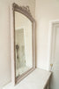 Antique French Bow Garland topped Painted mirror