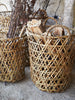 Set of 3 Oval Bamboo Baskets with handles