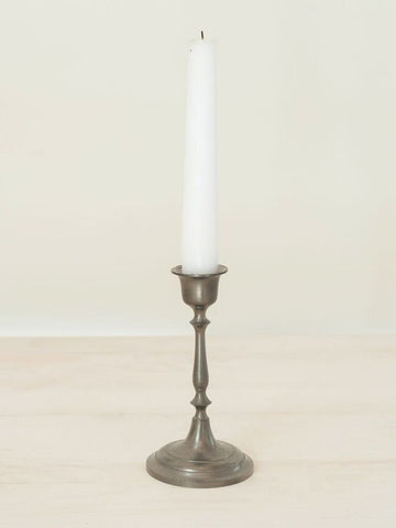 Small Vintage Dutch Pewter Candlestick