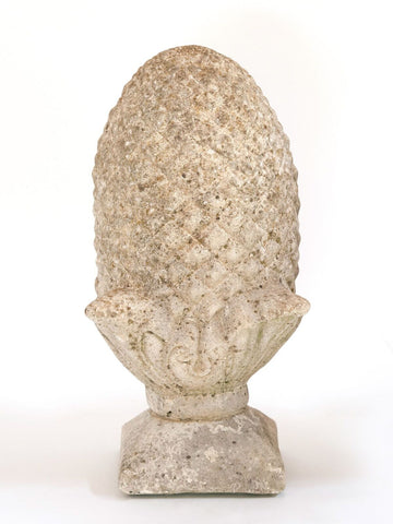 Large Vintage Reconstituted Stone Pineapple Finials