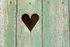 Antique French Wooden Shutters with Cut out Heart detail